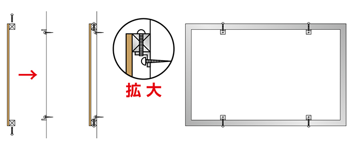 アルミ枠パネル看板金具